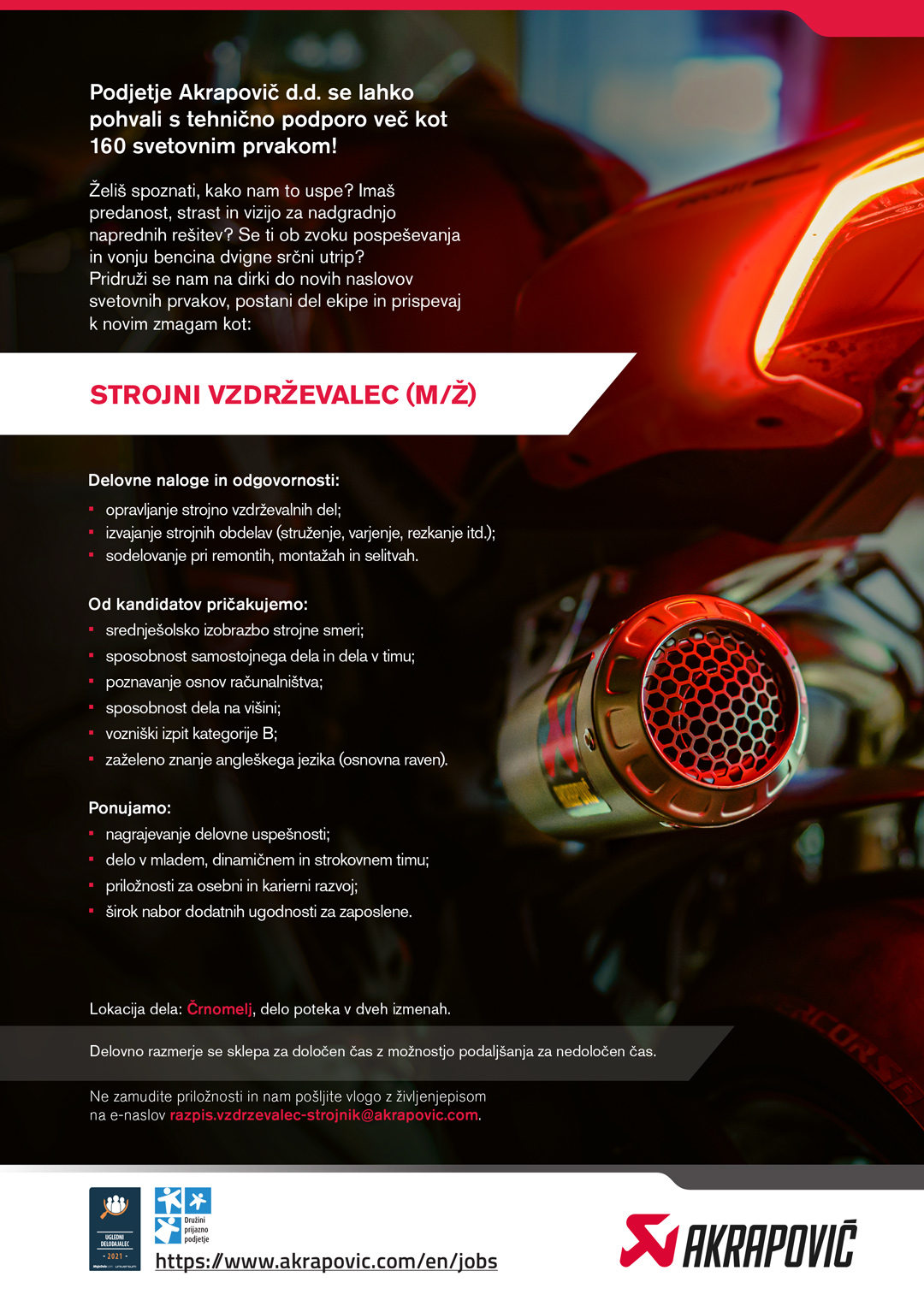 Strojni vzdrževalec (m/ž)