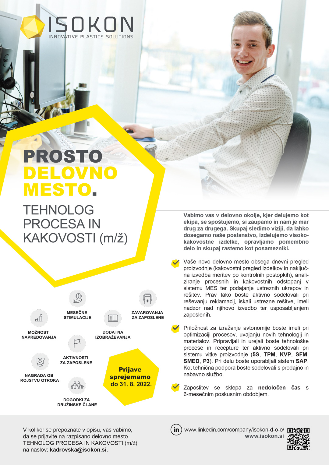Tehnolog procesa in kakovosti (m/ž)