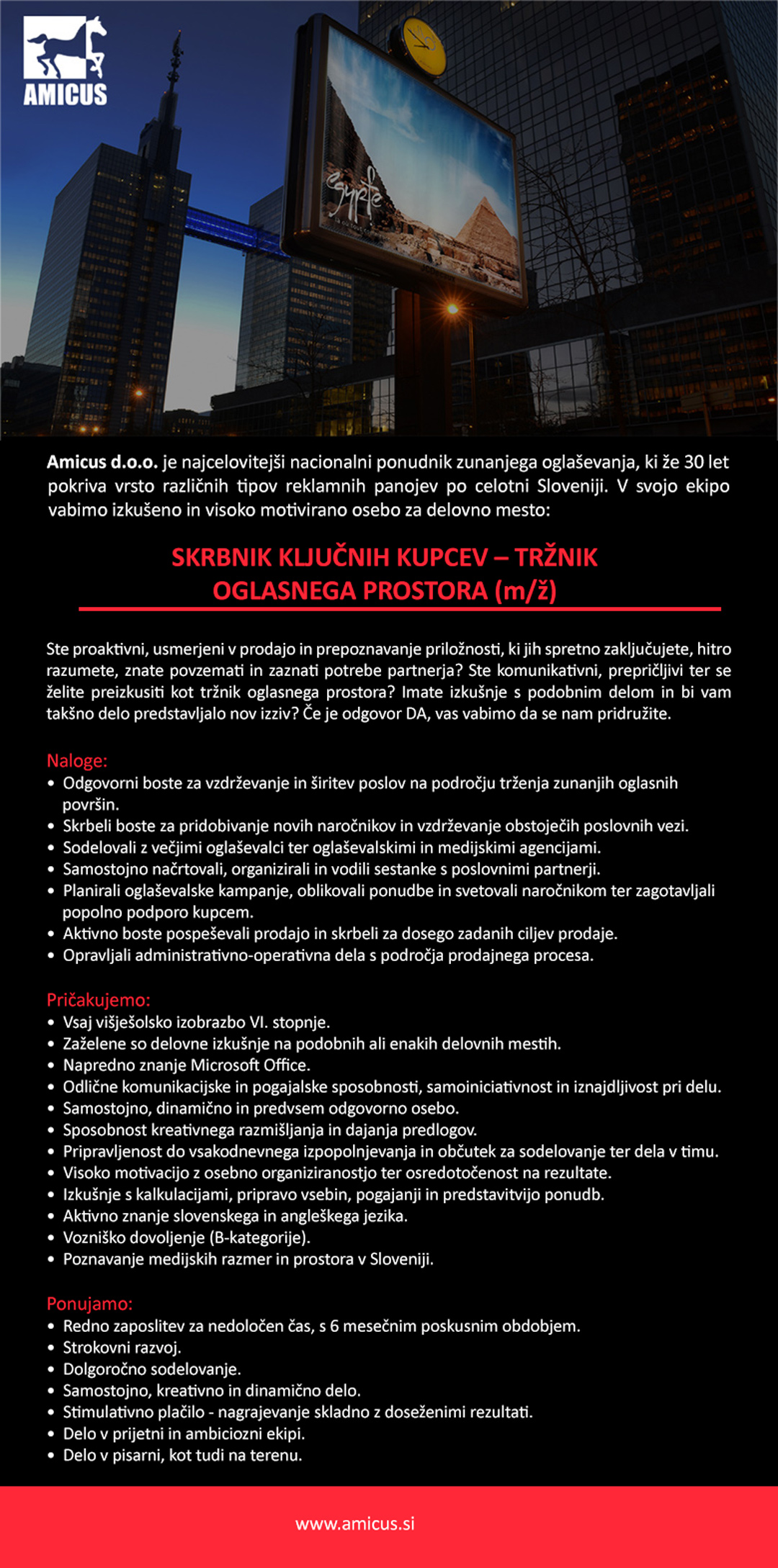 Skrbnik ključnih kupcev - tržnik oglasnega prostora (m/ž)