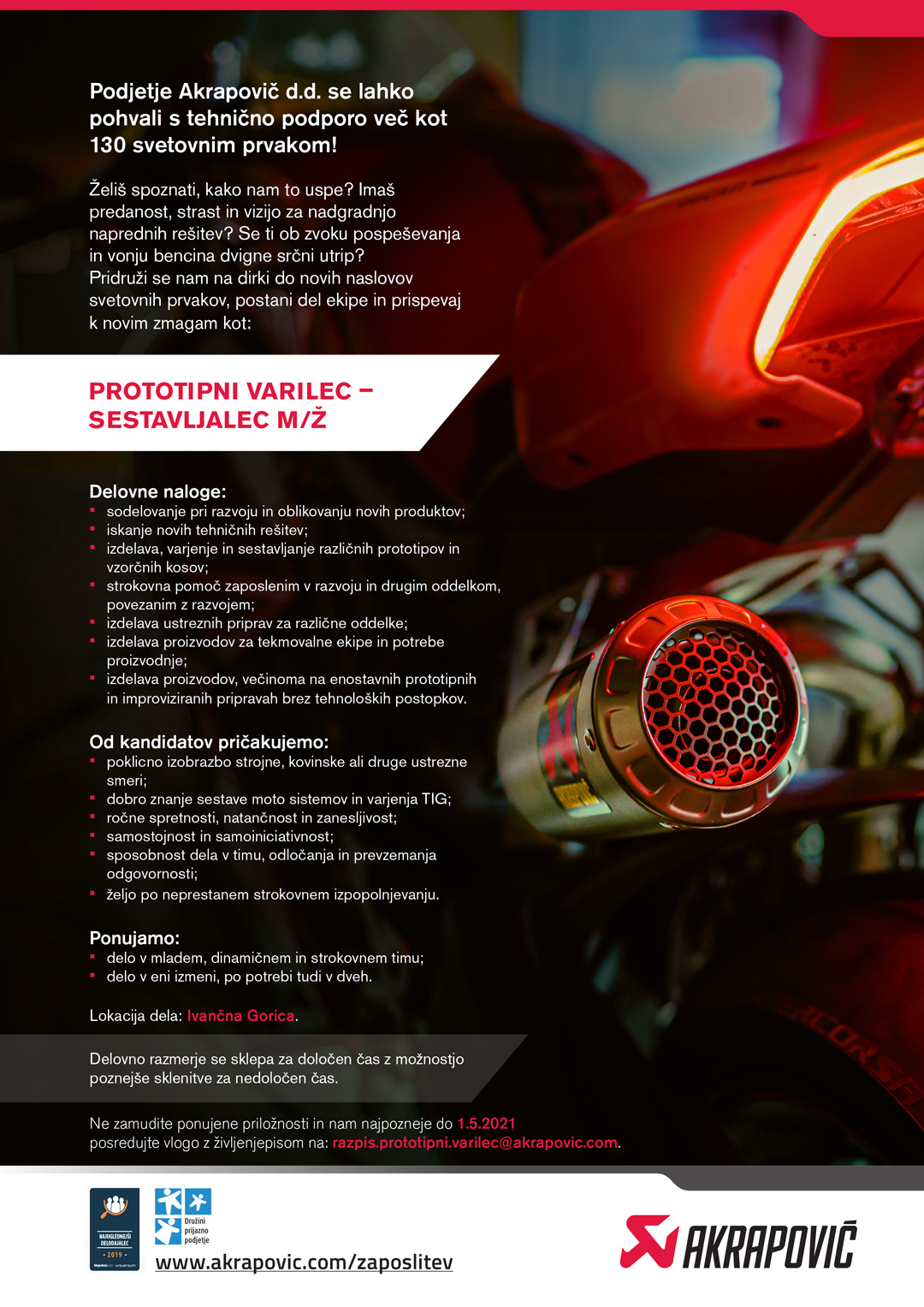 Prototipni varilec - sestavljalec (m/ž)