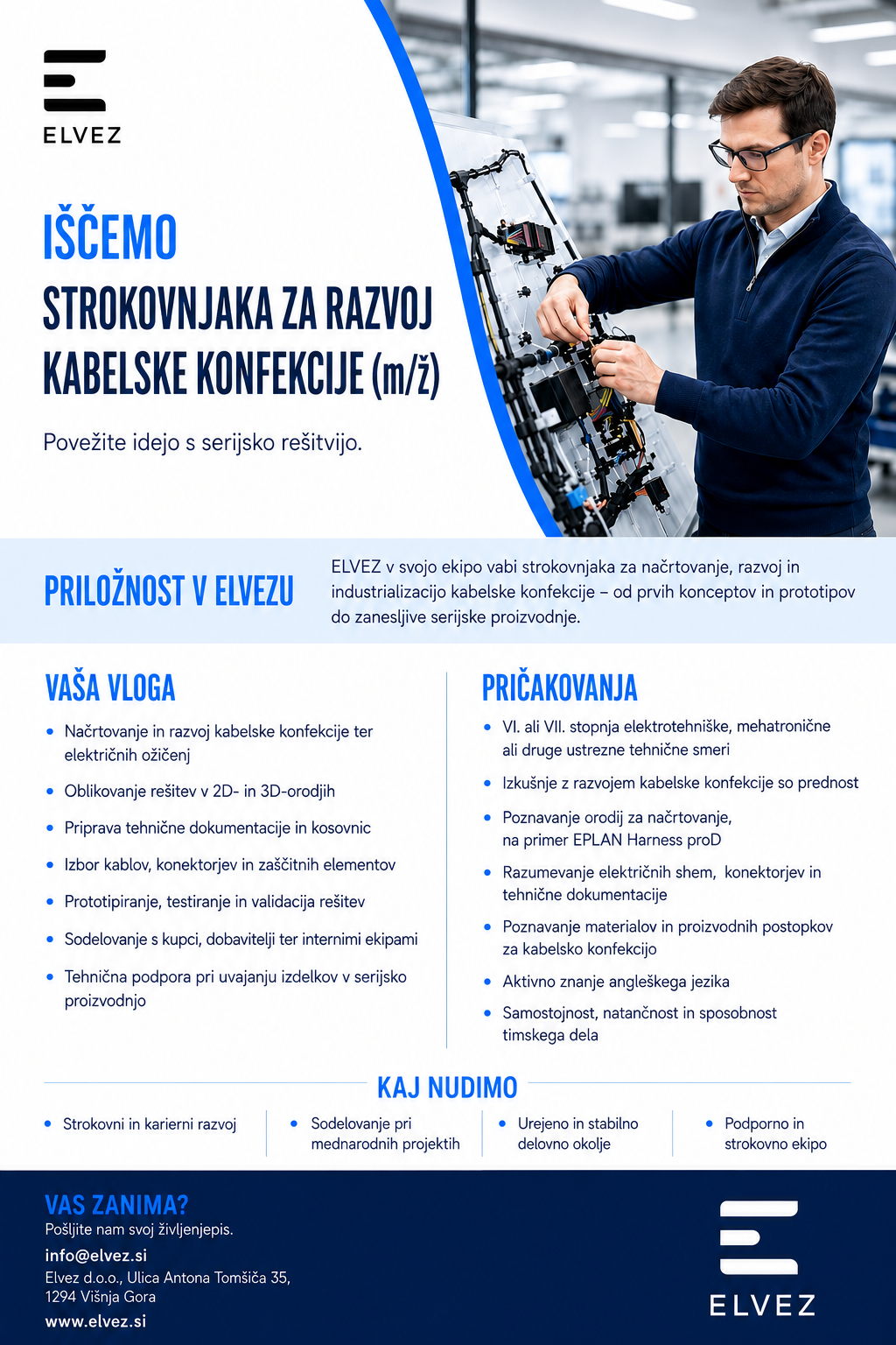 Strokovnjak za razvoj kabelske konfekcije (m/ž) 