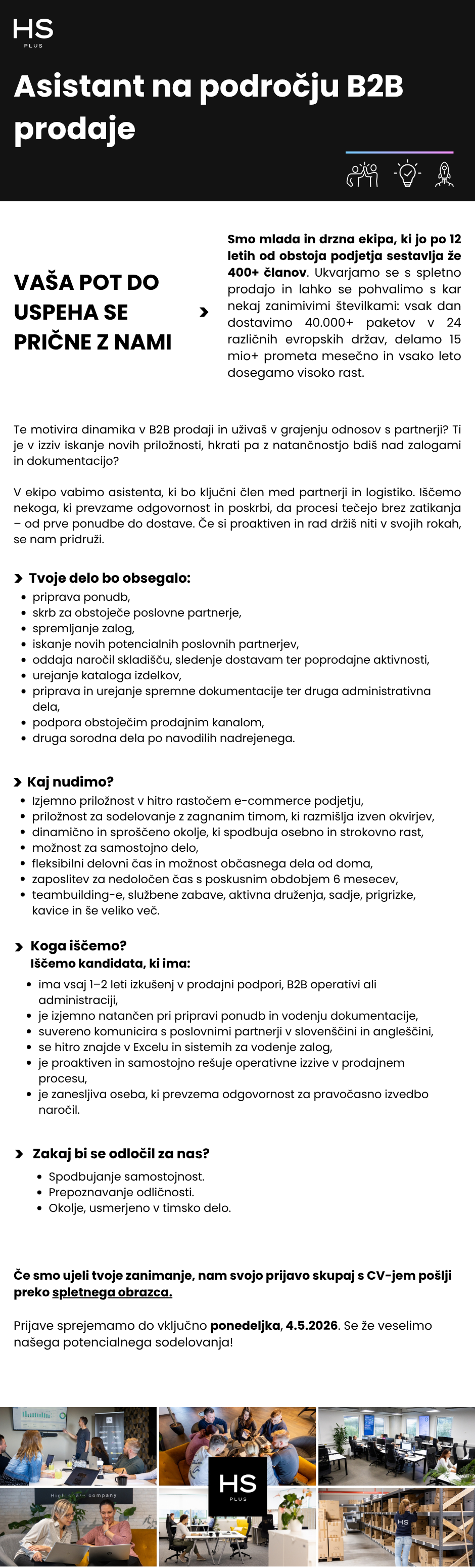 Asistent na področju B2B prodaje m/ž