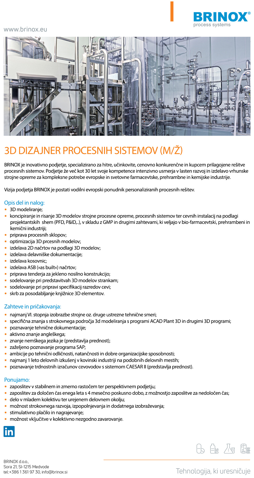 3D dizajner procesnih sistemov (m/ž)