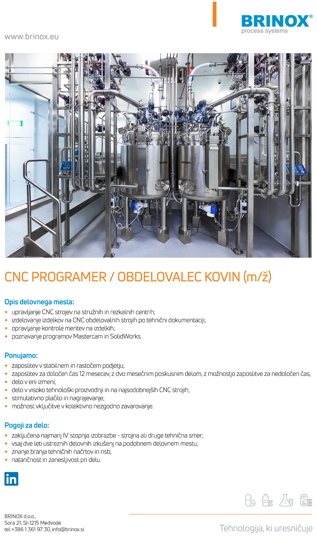 CNC programer / obdelovalec kovin (m/ž)