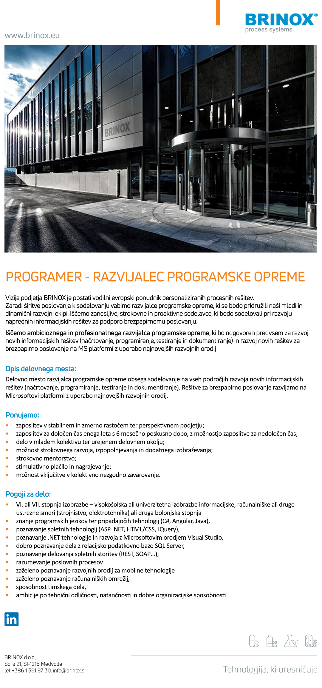 Programer - Razvijalec programske opreme (m/ž)