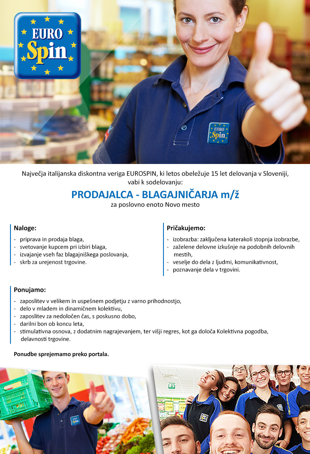 Prodajalec / blagajničar (m/ž) - Novo mesto