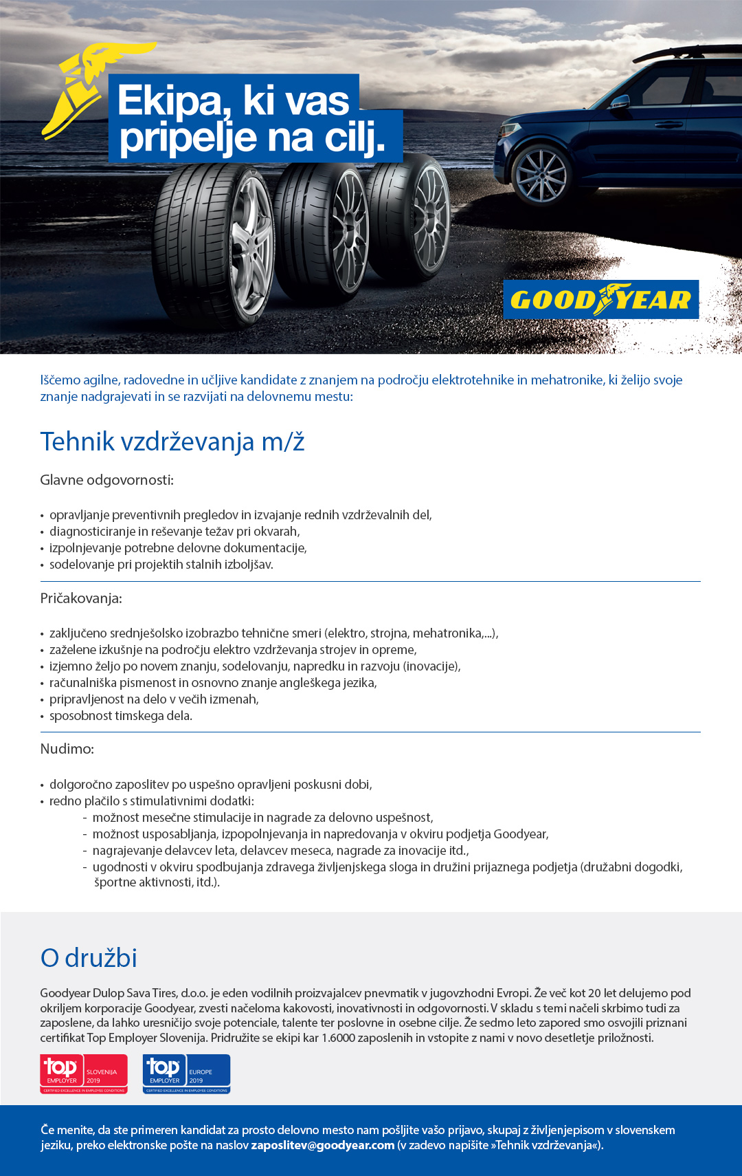 Tehnik vzdrževanja m/ž
