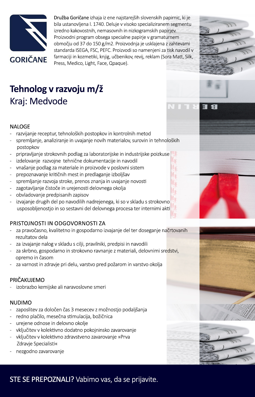 Tehnolog v razvoju m/ž