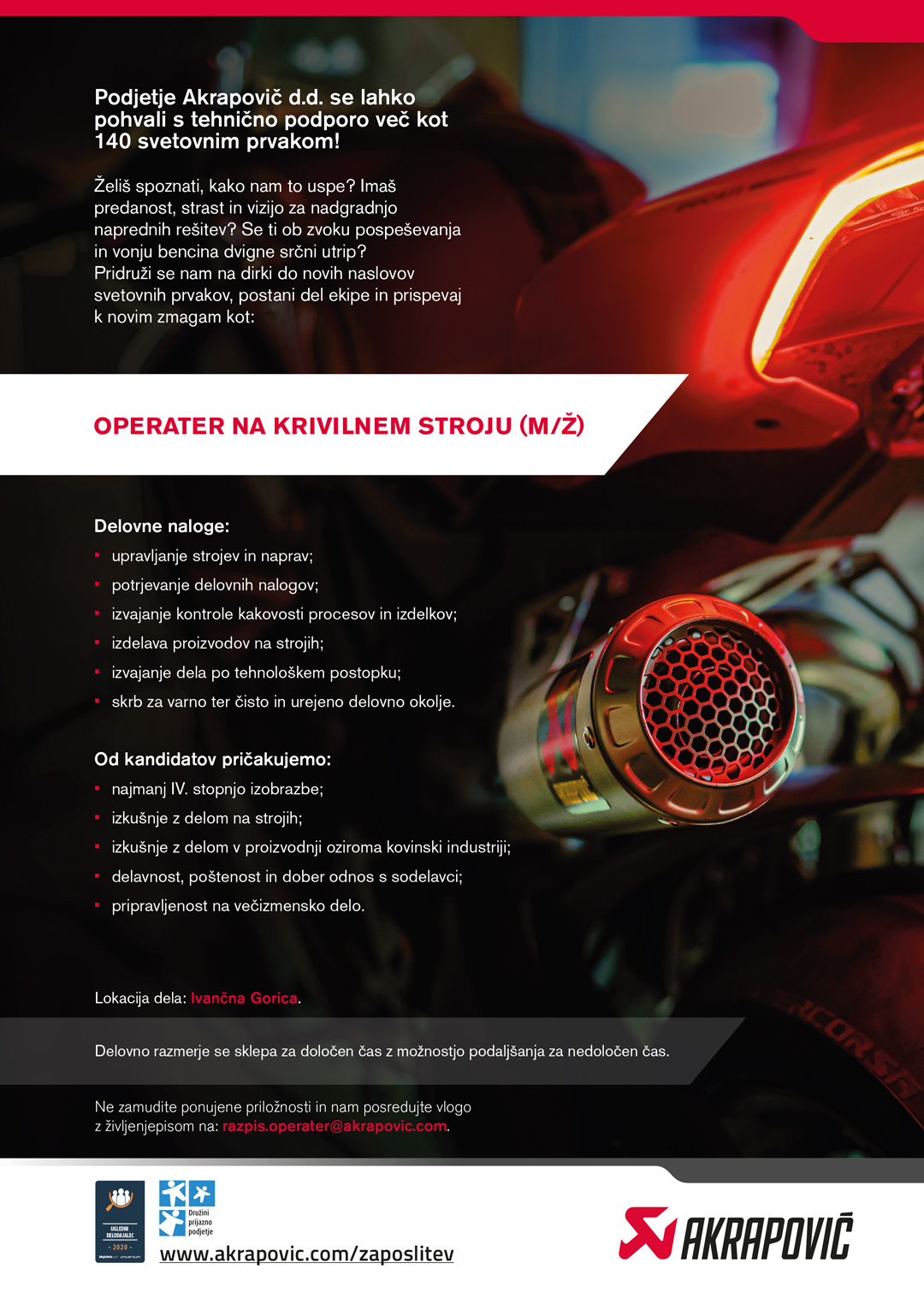 Operater (m/ž) na krivilnem stroju