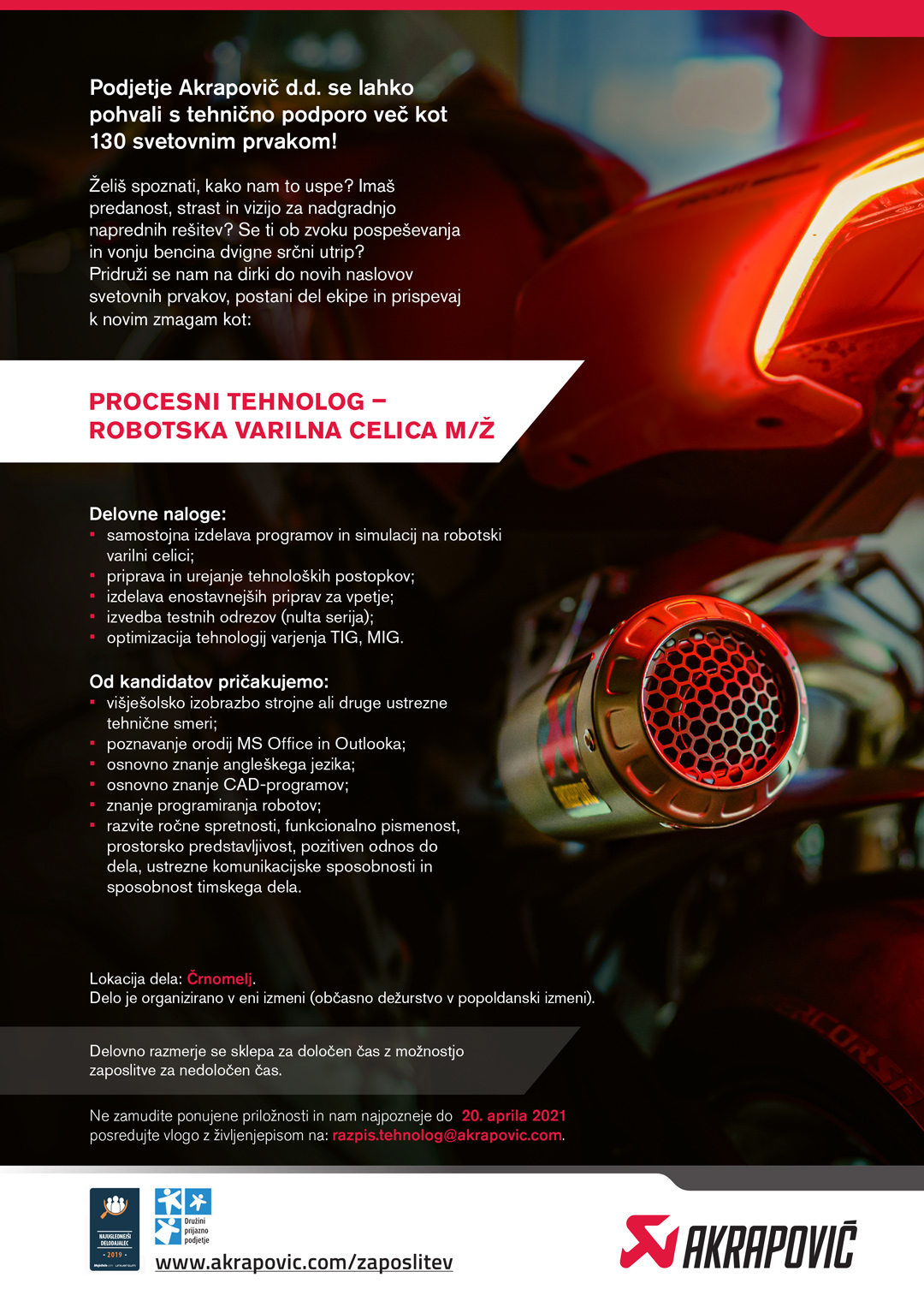 Procesni tehnolog - robotska varilna celica (m/ž)