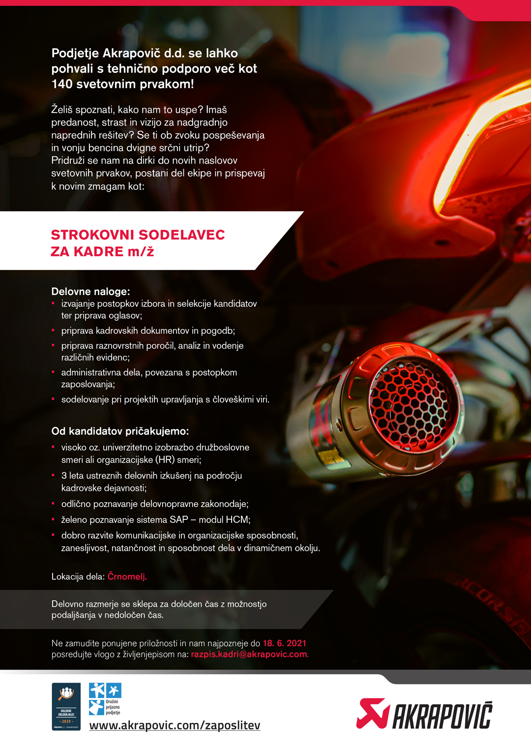 Strokovni sodelavec za kadre (m/ž)