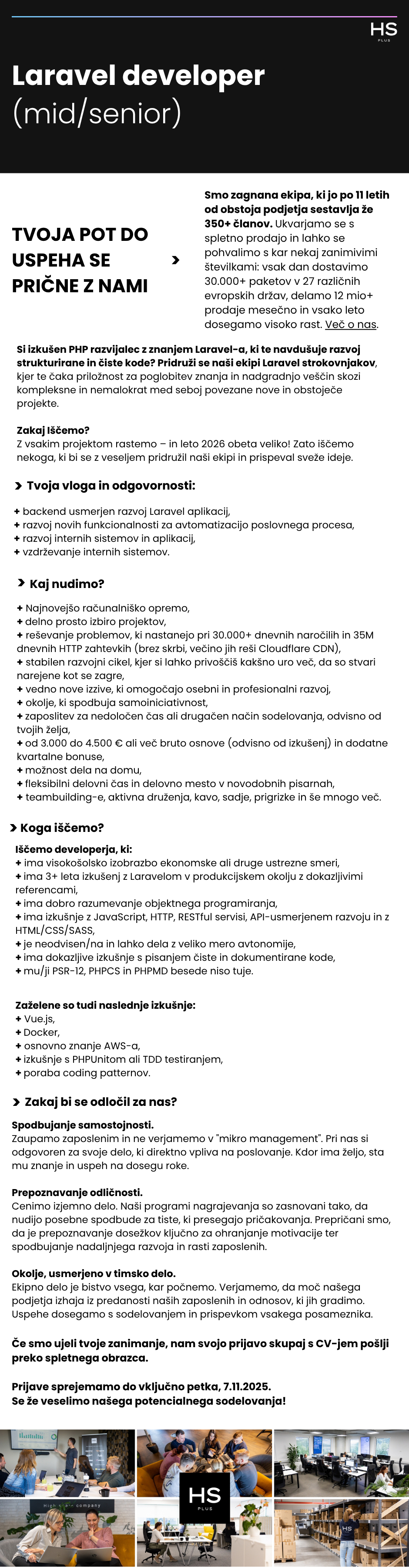 Laravel developer m/ž