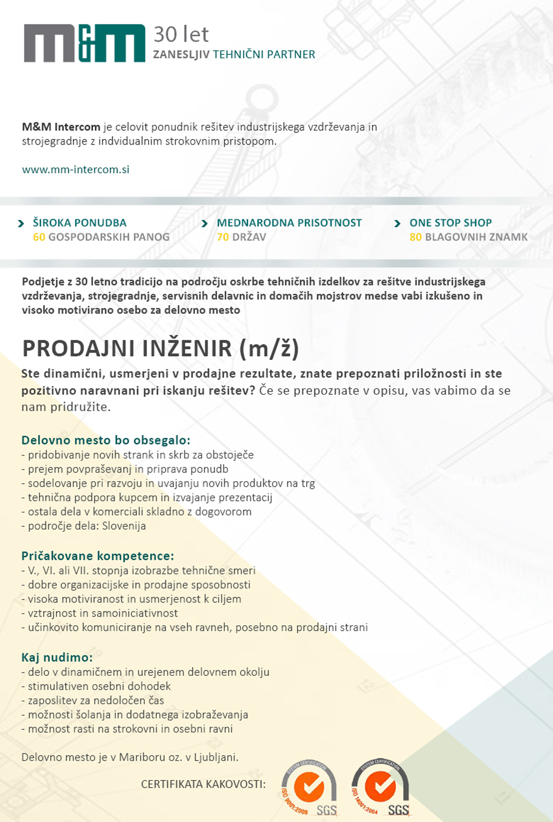 Prodajni inženir m/ž