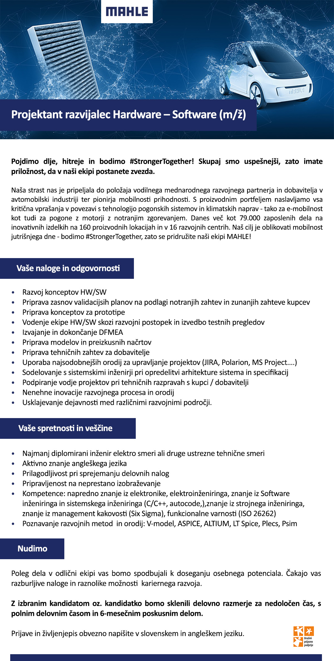Projektant razvijalec Hardware – Software (m/ž)