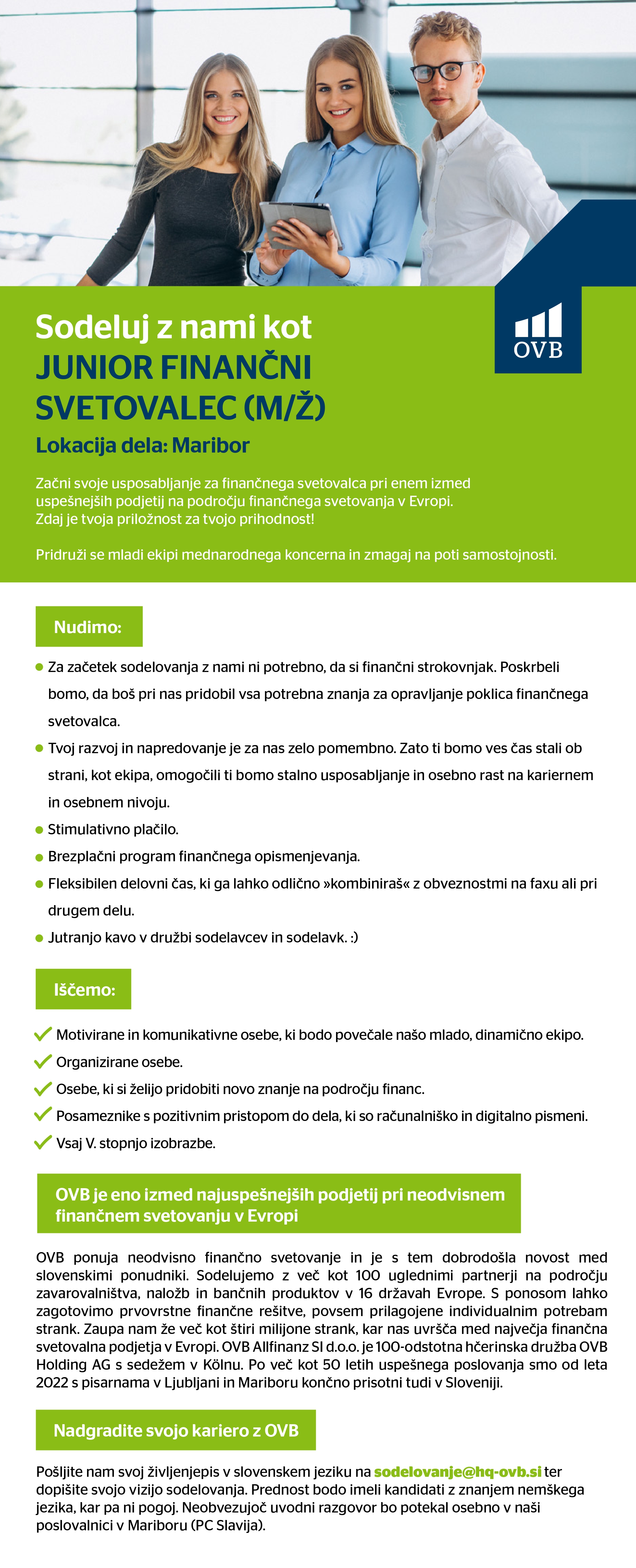 Junior finančni svetovalec (m/ž)