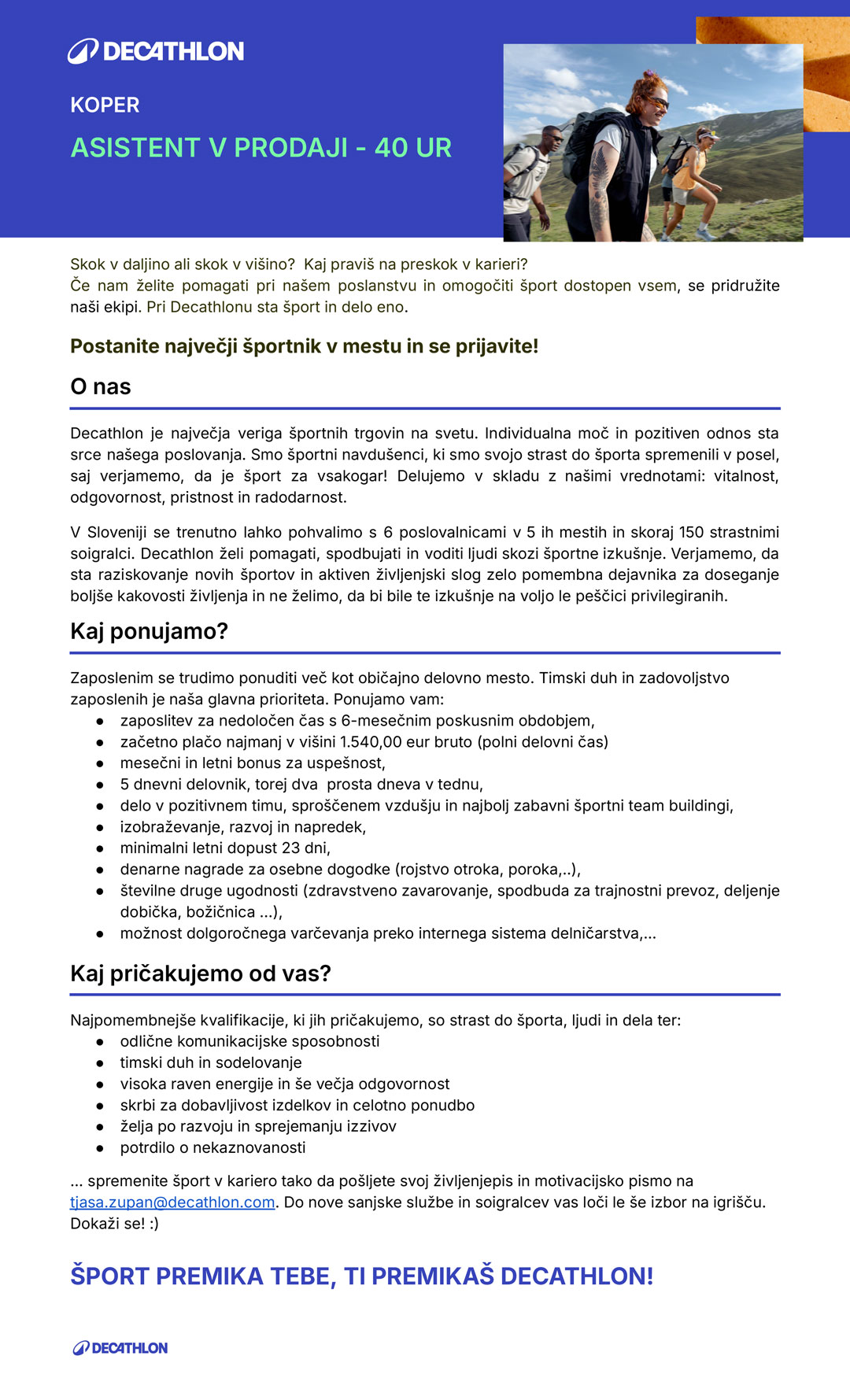 Asistent v prodaji (m/ž) Koper