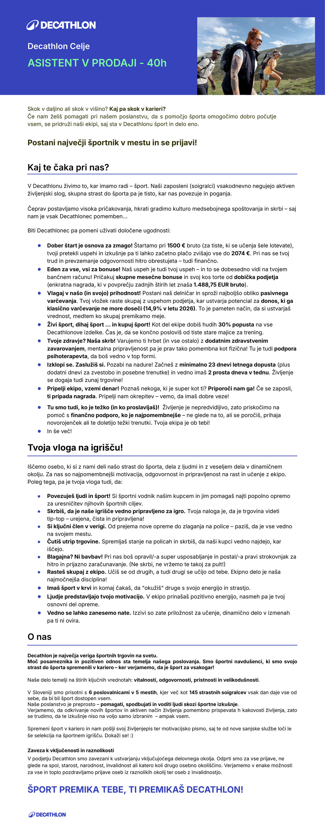 Asistent v prodaji (m/ž) Celje (40h)