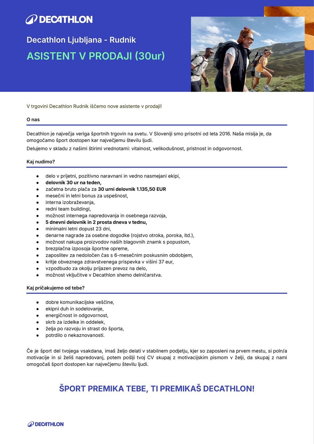 Asistent v prodaji (30ur) (m/ž)