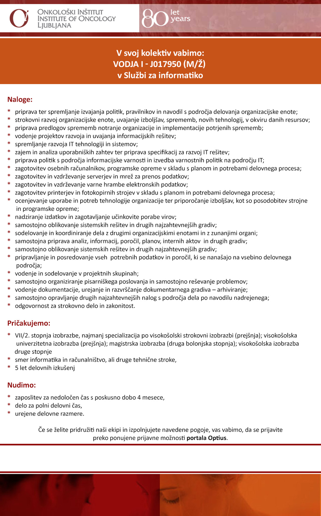 VODJA I - J017950 v Službi za informatiko (m/ž)