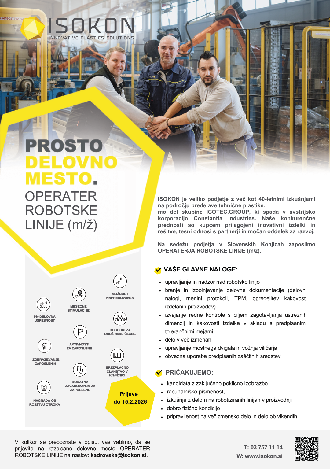 Operater robotske linije (m/ž)