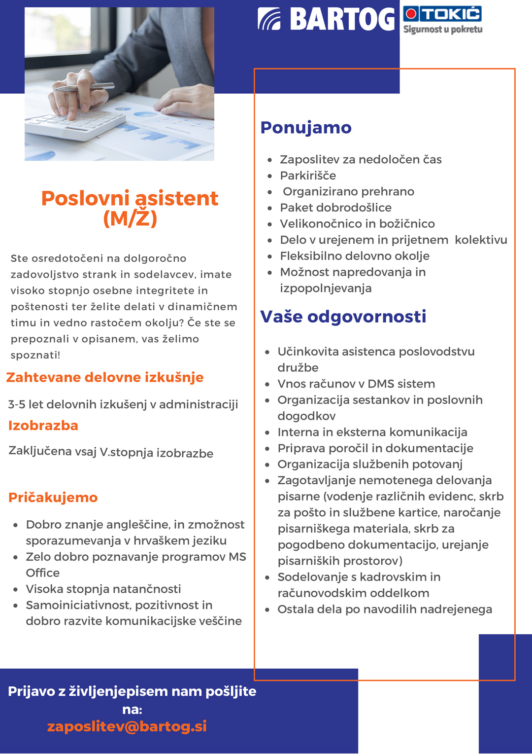 Poslovni asistent m/ž