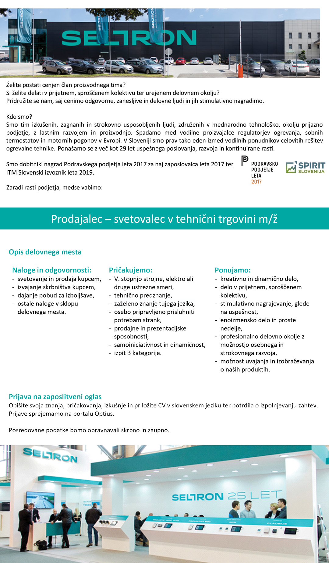 Prodajalec - svetovalec v tehnični trgovini (m/ž)
