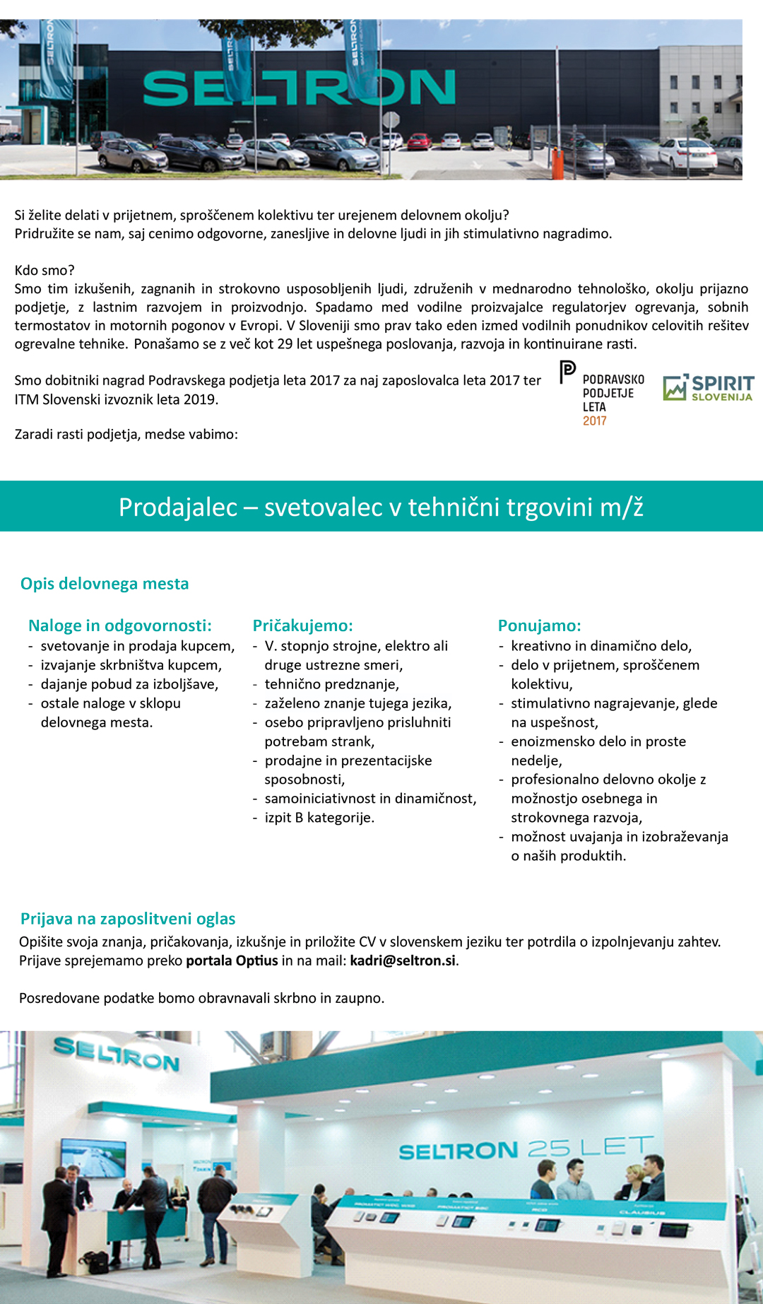 Prodajalec - svetovalec v tehnični trgovini (m/ž)