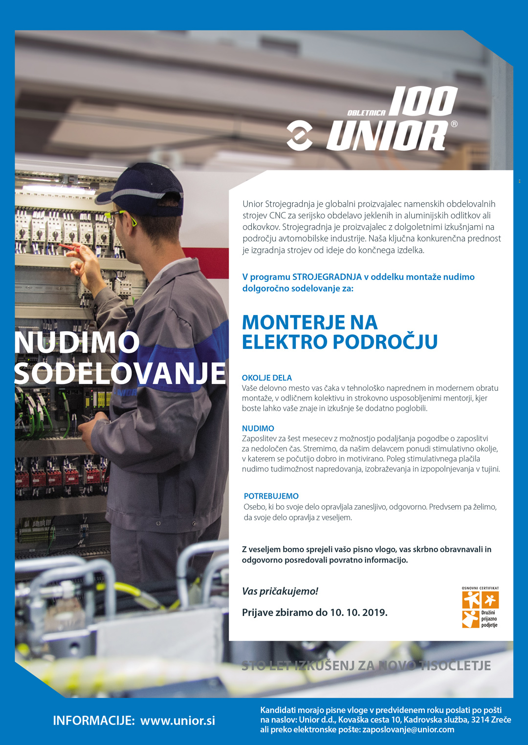 Monter na elektro področju (m/ž) - več prostih mest