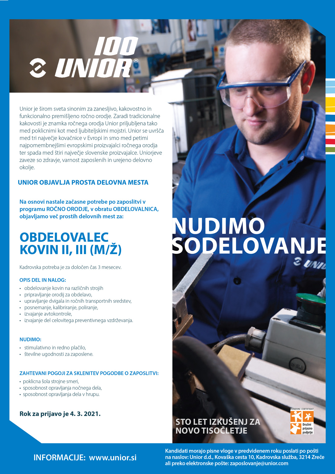 Obdelovalec kovin II, III (m/ž)