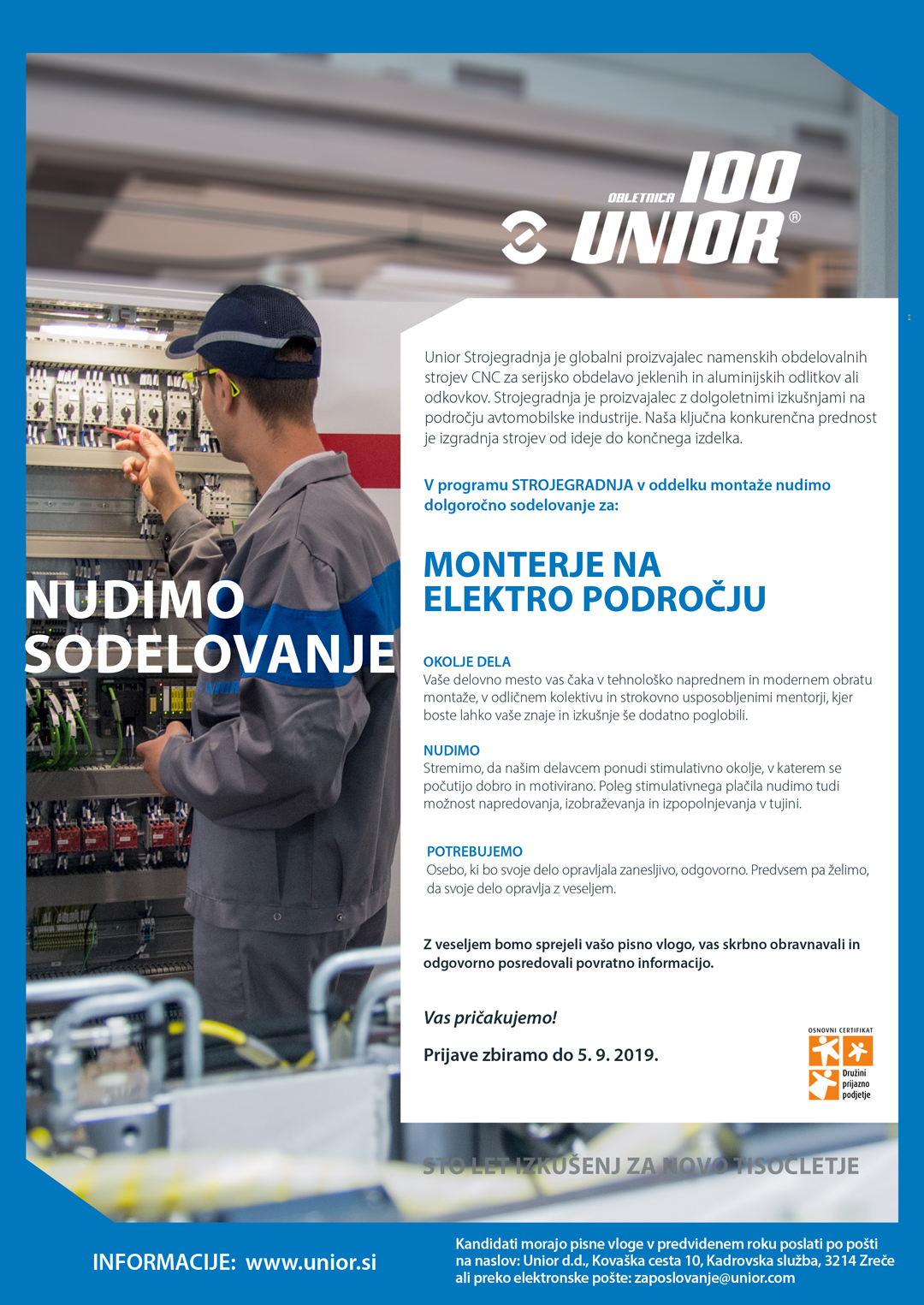 Monter na elektro področju (m/ž) - več prostih mest