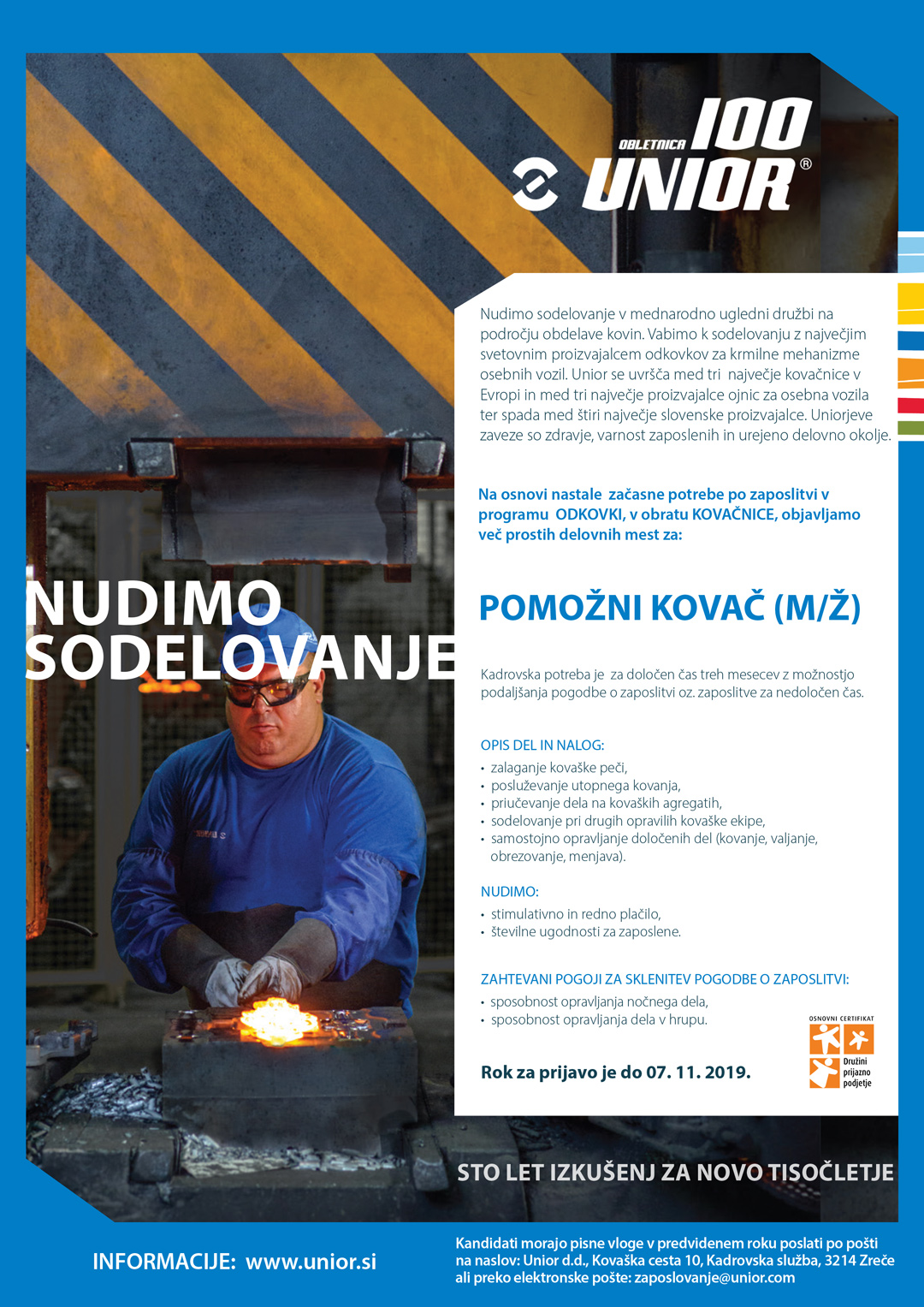 Pomožni kovač (m/ž) - več prostih delovnih mest
