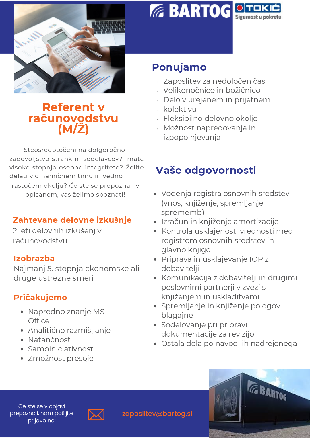 Referent v računovodstvu m/ž 