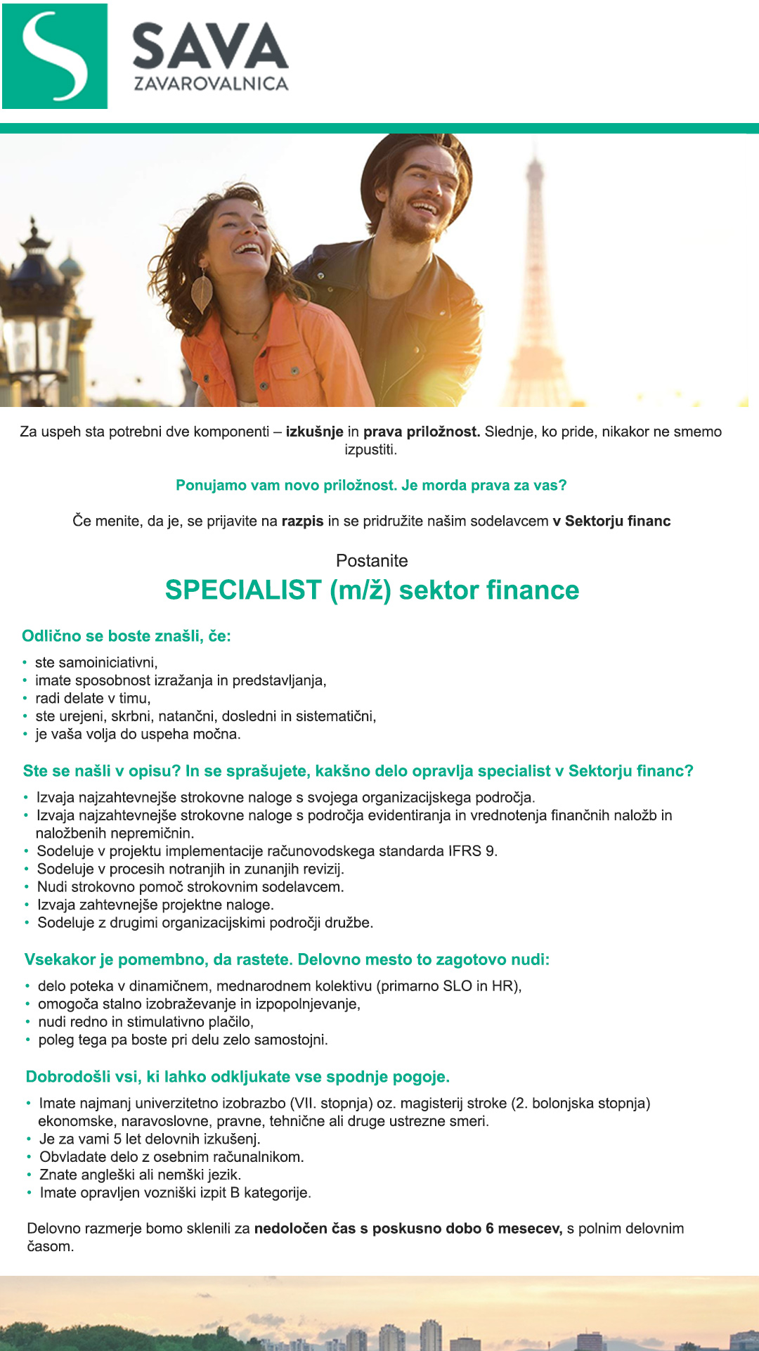 Specialist (m/ž) - Sektor finance