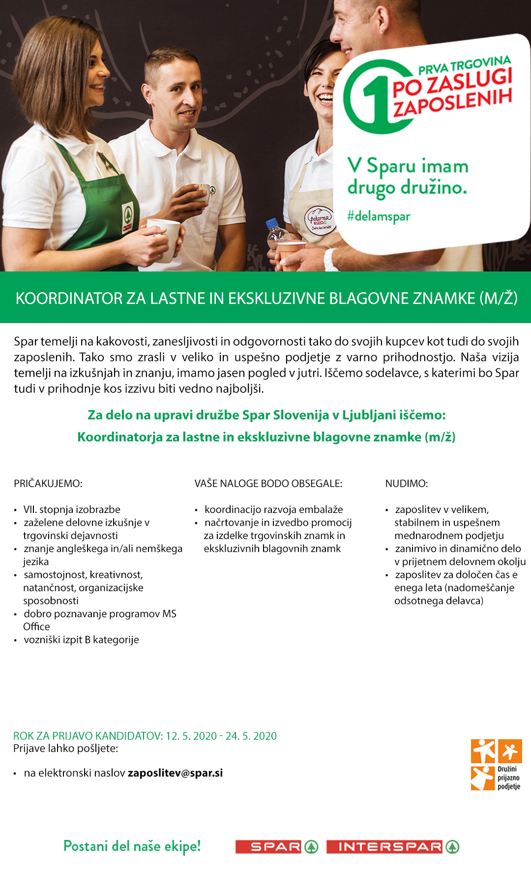Koordinatorja za lastne in ekskluzivne blagovne znamke (m/ž)