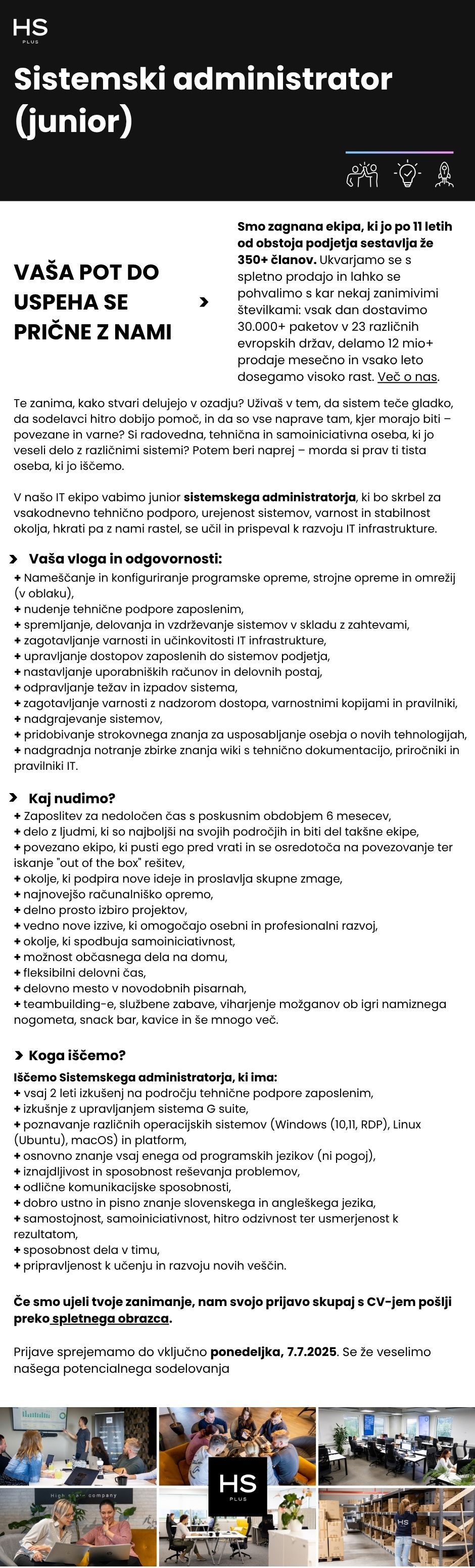 Sistemski administrator (junior) m/ž