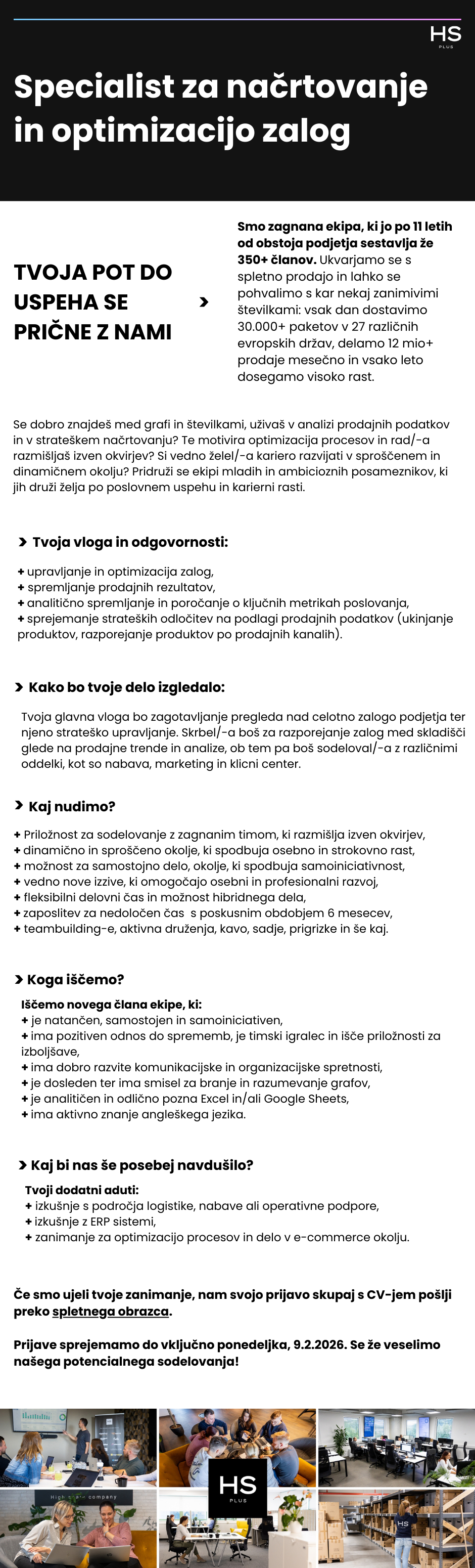 Specialist za načrtovanje in optimizacijo zalog m/ž