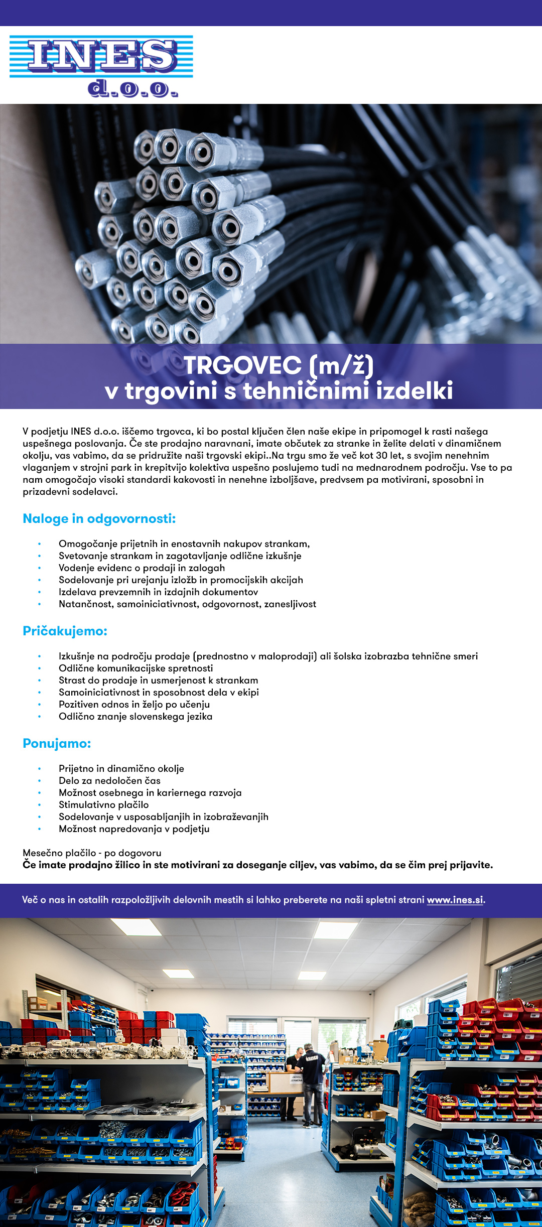 Trgovec v trgovini s tehničnimi izdelki (m/ž)