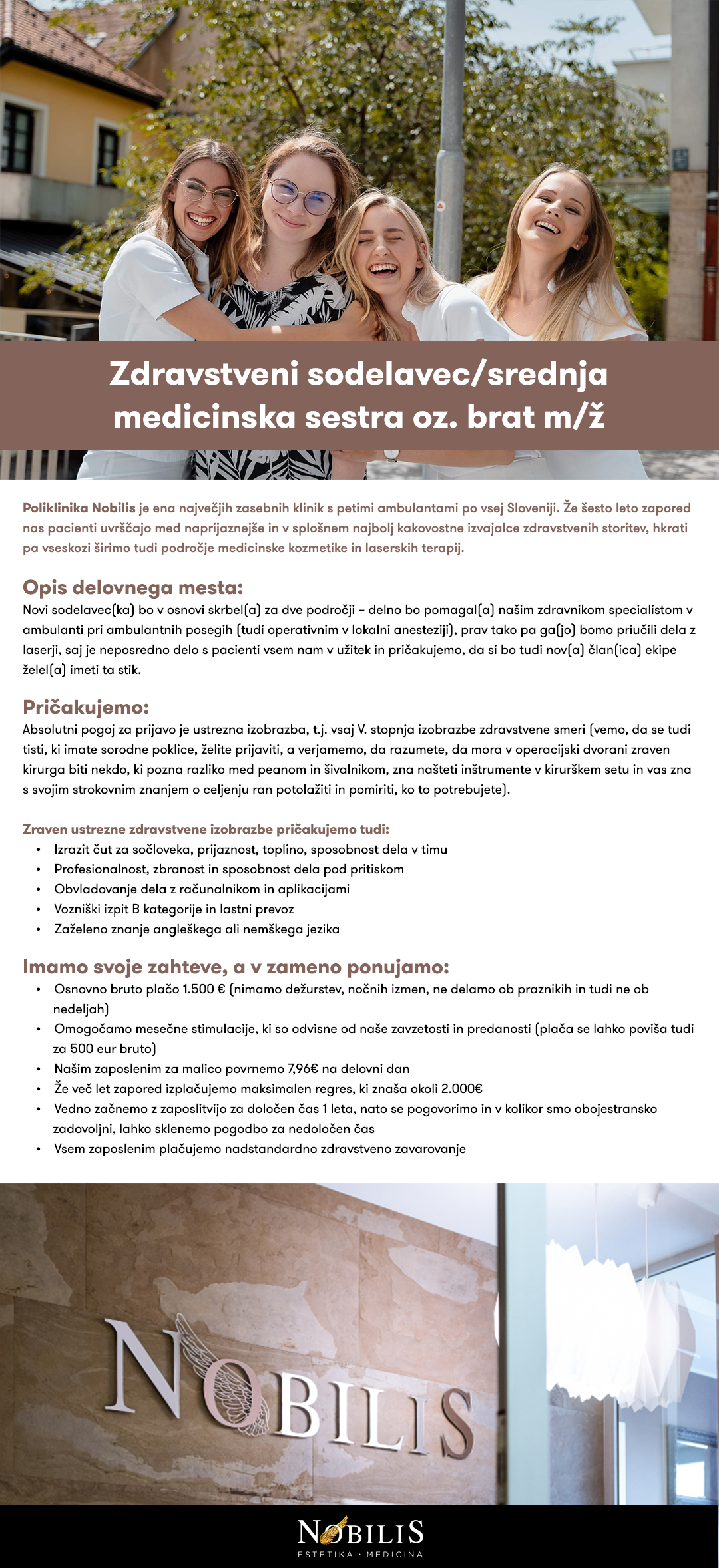 Zdravstveni sodelavec/srednja medicinska sestra oz. brat - m/ž
