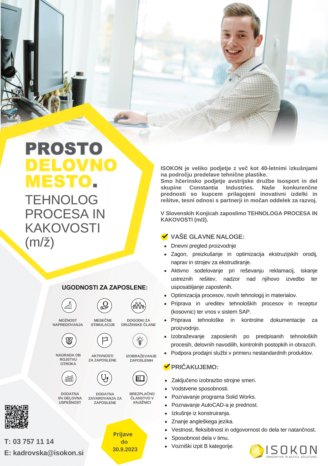 Tehnolog procesa in kakovosti (m/ž)