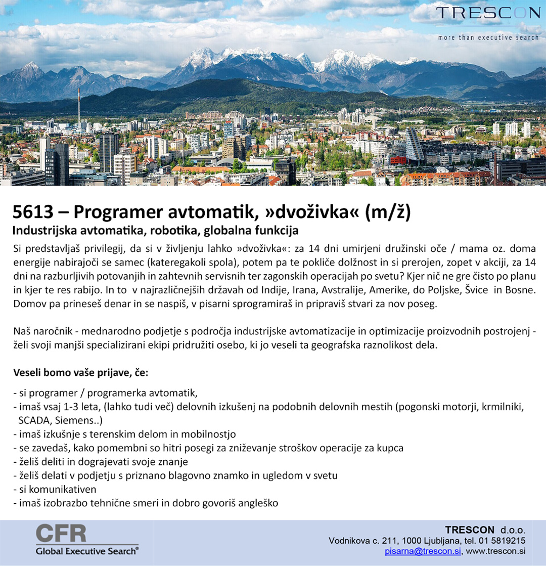 5613 – Programer avtomatik, »dvoživka« (m/ž)