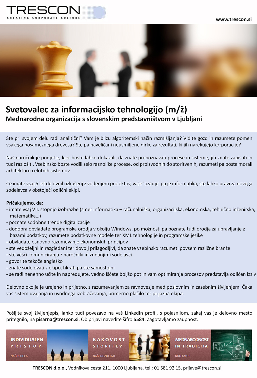Svetovalec za informacijsko tehnologijo (m/ž)