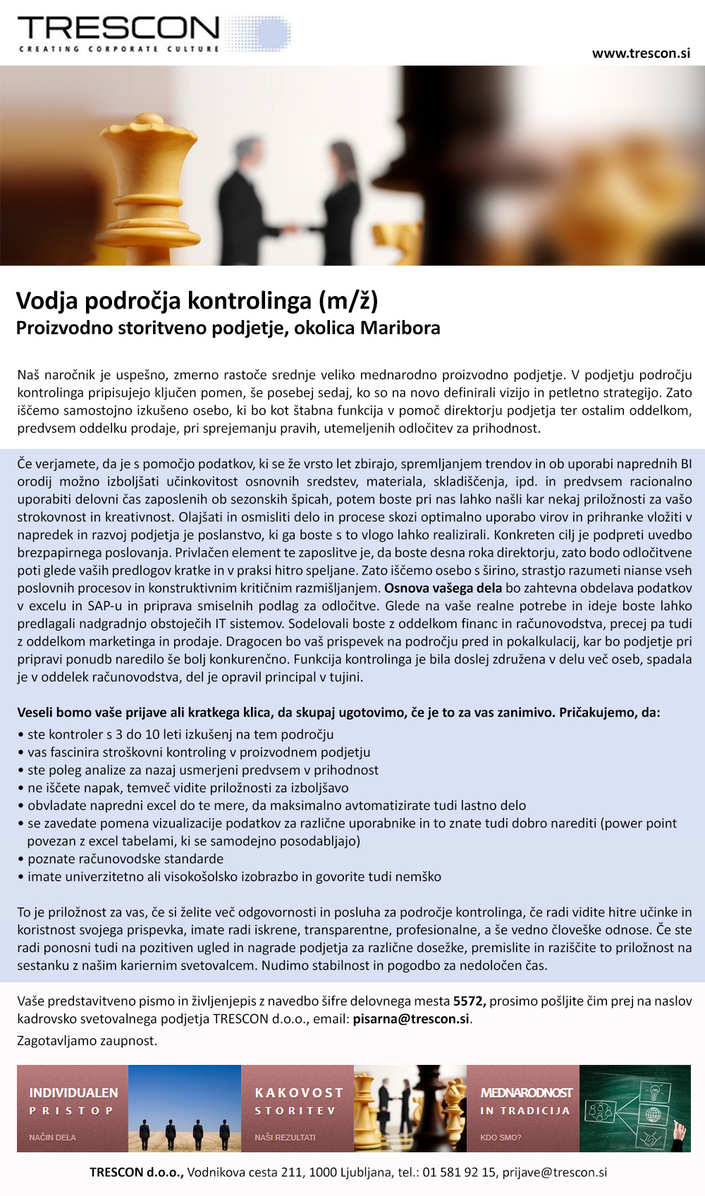 Vodja področja kontrolinga (m/ž)
