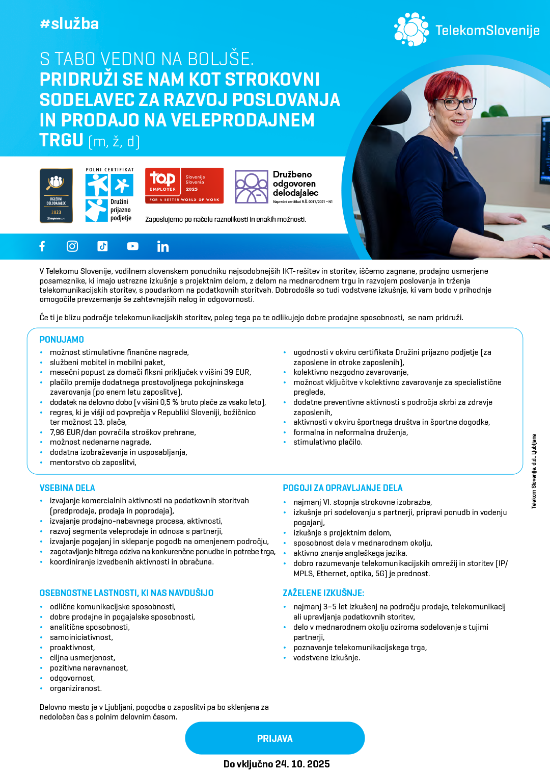 Strokovni sodelavec za razvoj poslovanja in prodajo na veleprodajnem trgu (m/ž/d)
