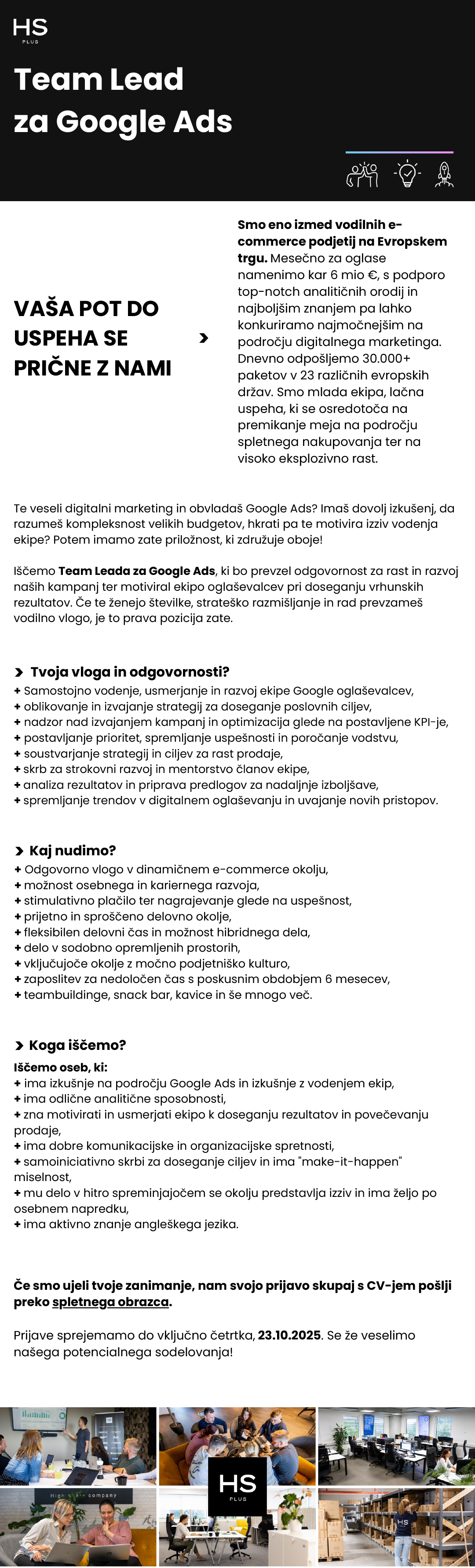 Team Lead za Google Ads m/ž