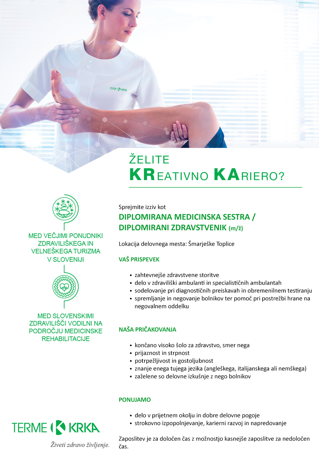 Diplomirana medicinska sestra / diplomirani zdravstvenik (m/ž)