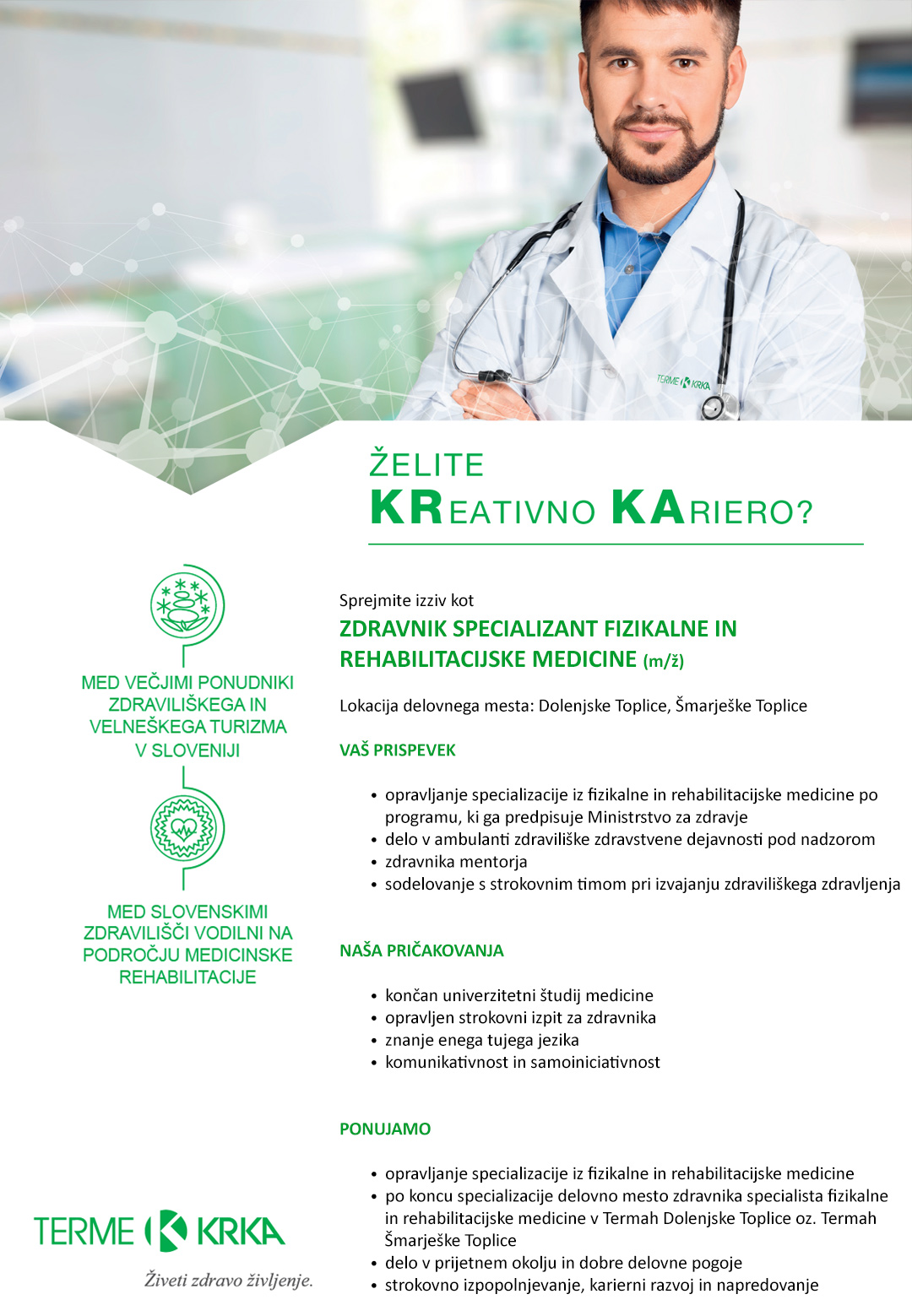 Zdravnik specializant fizikalne in rehabilitacijske medicine m/ž