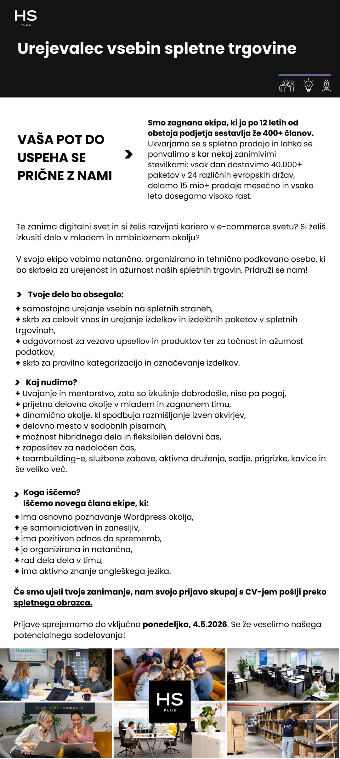 Urejevalec vsebin spletne trgovine m/ž