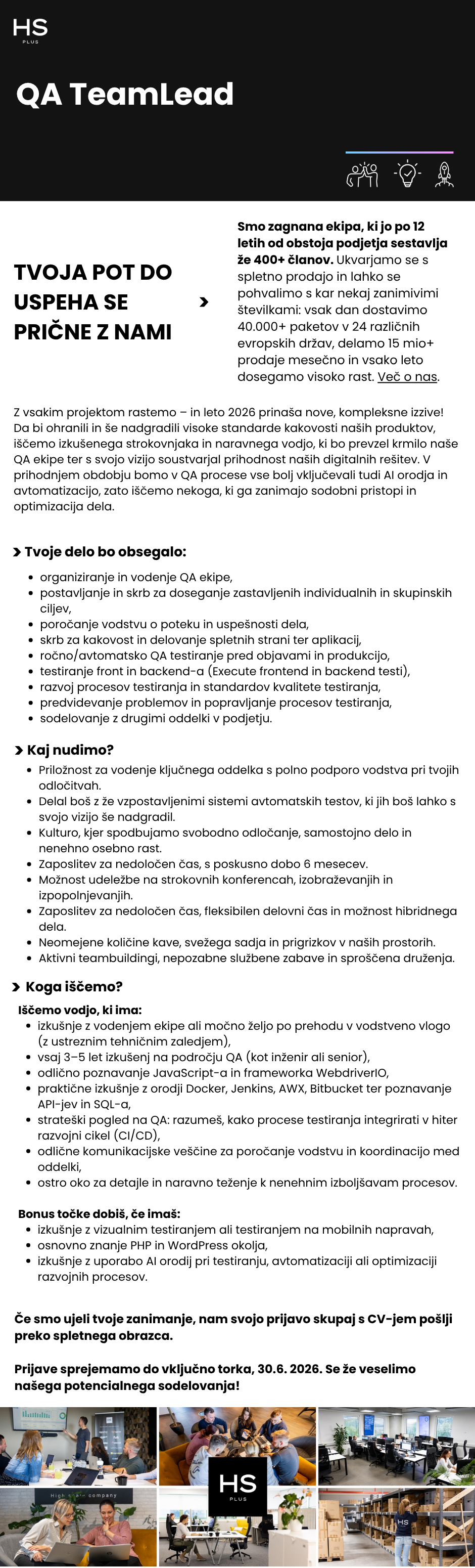 Vodja QA ekipe (m/ž)