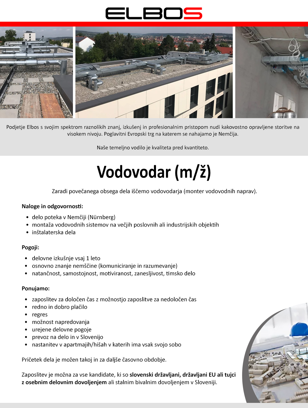 Vodovodar (monter vodovodnih naprav) m/ž