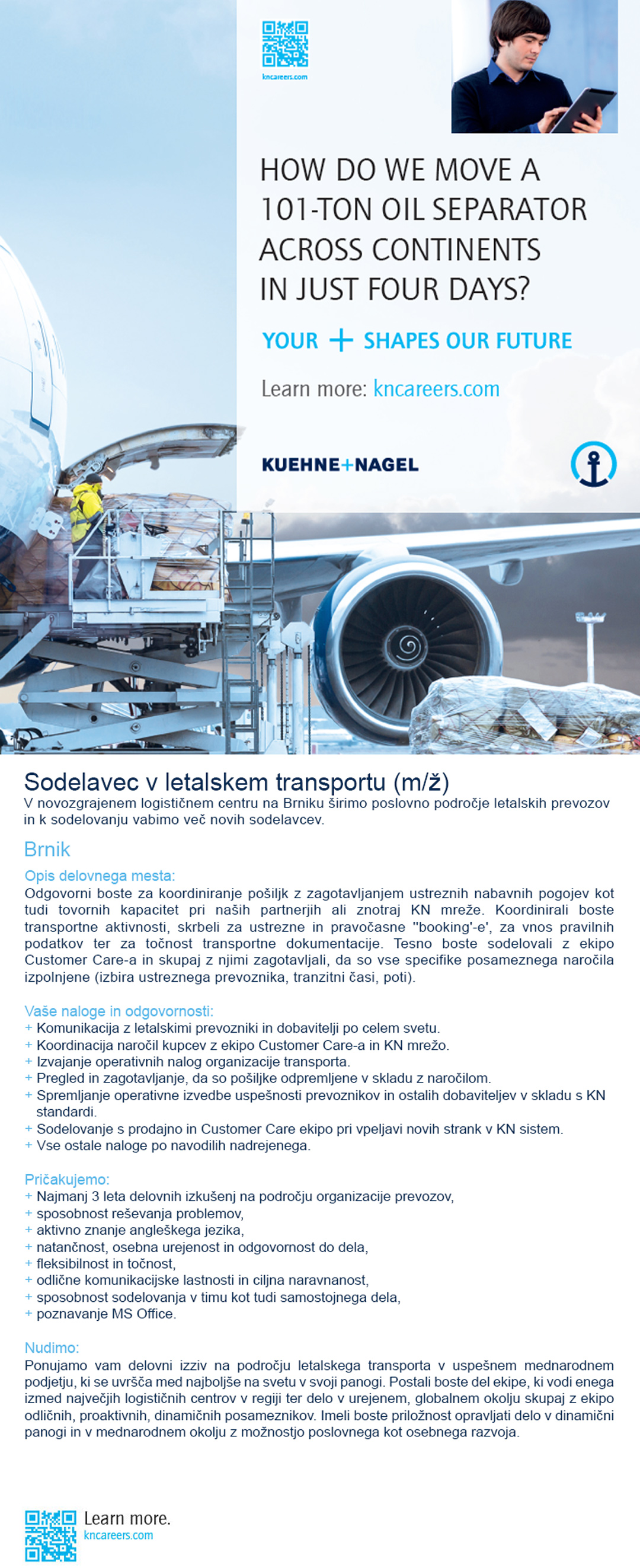 Sodelavec v letalskem transportu (m/ž)